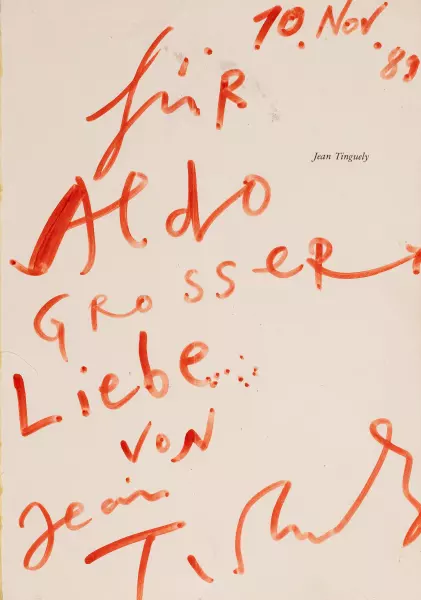 Widmung des Künstlers an "Aldo"