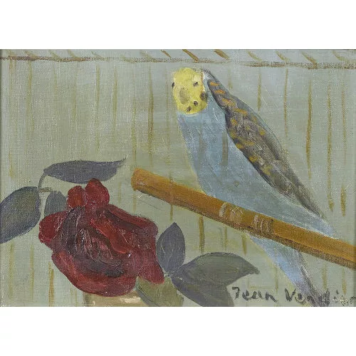 Jean Verdier — "La perruche et la rose rouge".