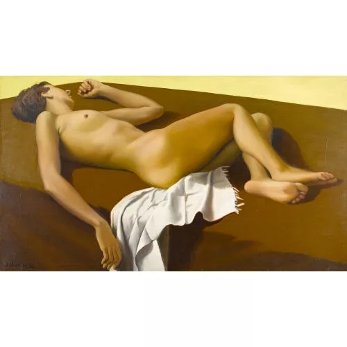 Jean Viollier — "Nu couché au fond brun et jaune".