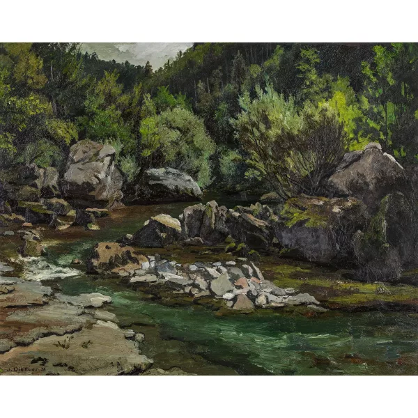 Jean Viollier — Waldlandschaft mit Bach.