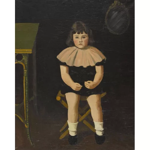 Jean Viollier — Interieur mit sitzendem Mädchen.
