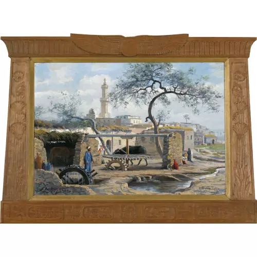 Ländliche Szenerie mit einer Moschee bei Kairo