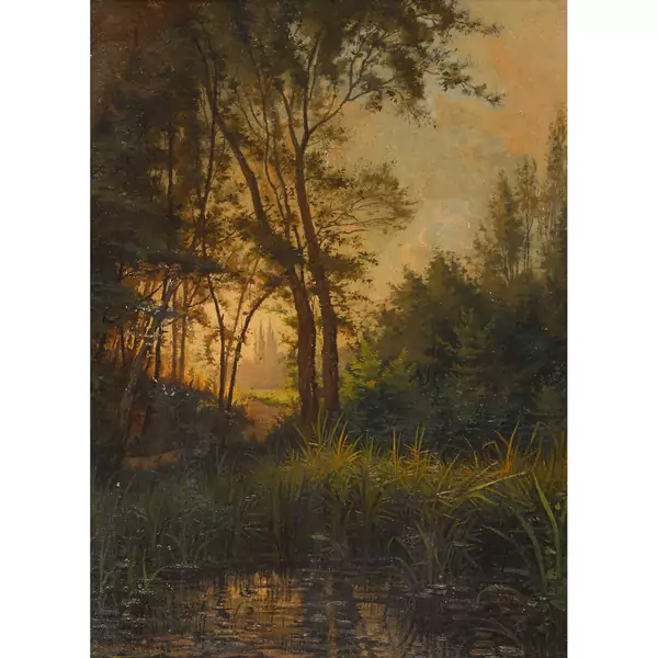Abendstimmung am Waldteich