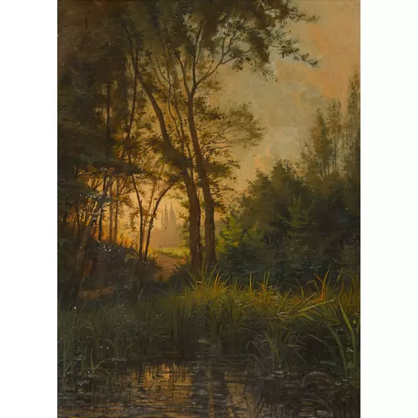 Abendstimmung am Waldteich