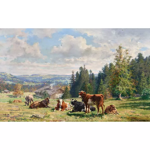 Kühe am Waldrand