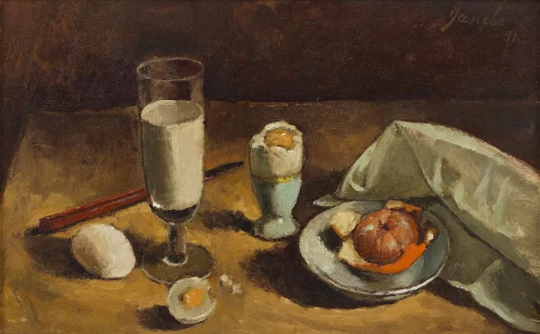 Jeanne BARRAUD-PELLET — Nature morte au verre de lait