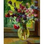 Blumenstrauss am Fenster