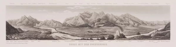 Johann Baptist Isenring — Ragaz mit dem Hochgebirge.