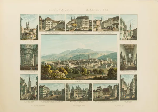 Johann Baptist Isenring — Ansicht der Stadt St. Gallen und der innern Theile derselben