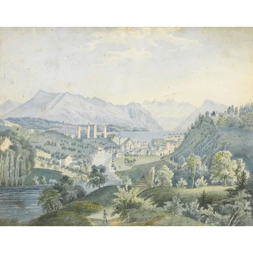 Johann Baptist Marzohl — Blick auf Luzern, Rigi und Vierwaldstättersee.
