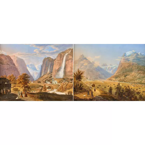 Paar Schweizer Landschaften. Gegenstücke