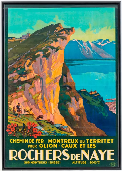 Johann Emil Müller — Chemin de fer Montreux ou Territet pour Glion-Caux et les Rochers de Naye sur Montreux, Suisse