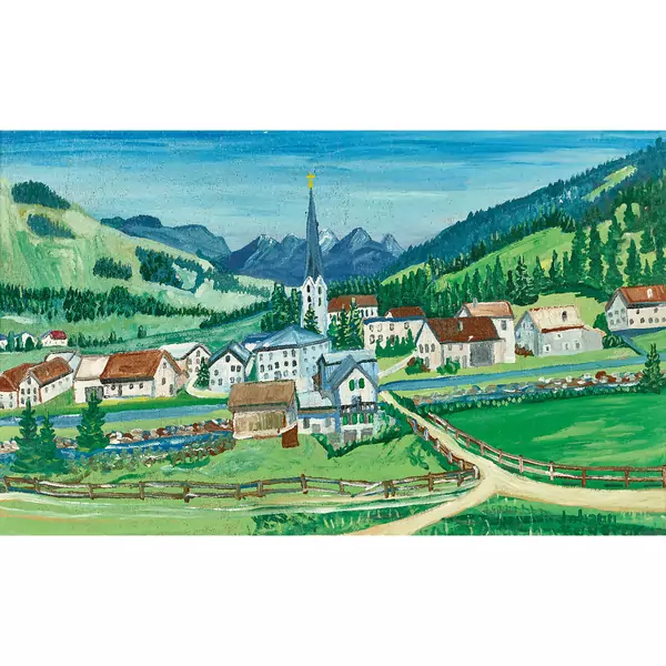 Dorfansicht mit Kirche