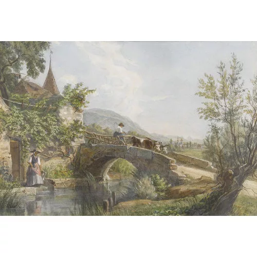 Johann Friedrich Dietler — Sonnige Bachpartie in der Gegend von Aarau.