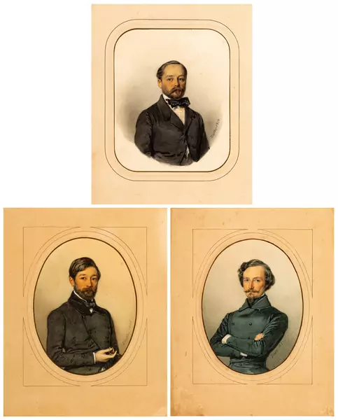 Frédéric de Perrot (1819-1875). 1856 / Edouard de Goumoëns. 1850 / Alfred de Goumoëns (1819-1876). 1850
