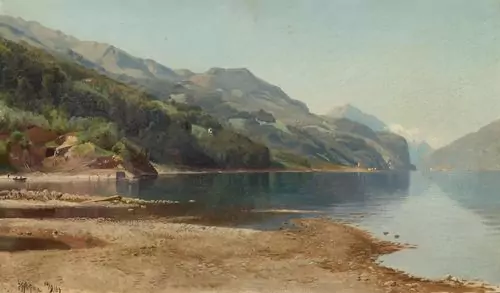 STEFFAN, JOHANN GOTTFRIED — View of Walensee near Murg. 1863. — Koller Auktionen