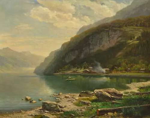 JOHANN GOTTFRIED STEFFAN — Lake Brienz, Summer. Circa 1883. — Koller Auktionen