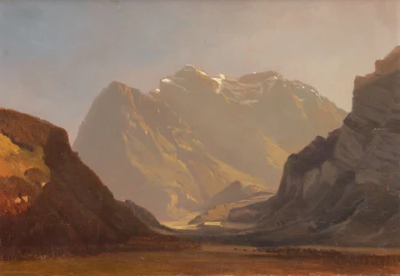 Glärnisch in der Abendsonne (Motiv aus dem Linthtal), 1842