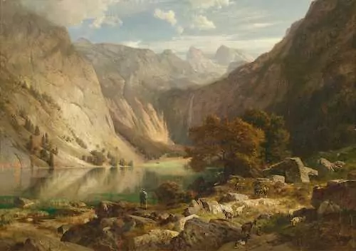JOHANN GOTTFRIED STEFFAN — Obersee near Berchtesgaden. 1870. — Koller Auktionen