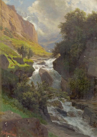 Bergbach aus den Schweizer Alpen, 1865