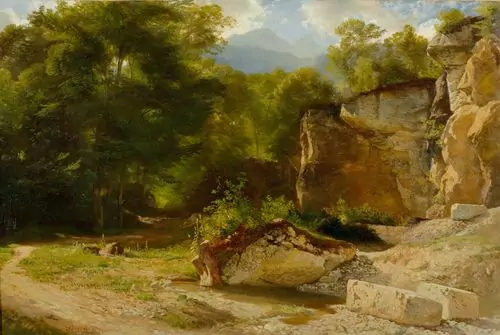 JOHANN GOTTFRIED STEFFAN — Waldlandschaft. 1855. — Koller Auktionen