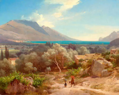 JOHANN GOTTFRIED STEFFAN — Am Gardasee in Oberitalien. 1863. — Koller Auktionen