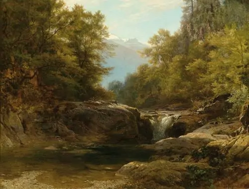 JOHANN GOTTFRIED STEFFAN — Bachgrund im Eschental (bayerische Alpen). 1869. — Koller Auktionen
