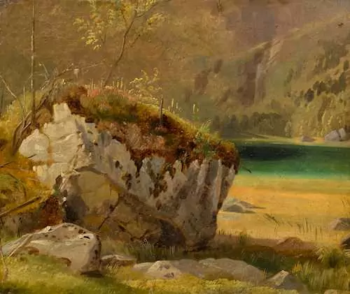 JOHANN GOTTFRIED STEFFAN — On the shore of the Klöntalersee. — Koller Auktionen