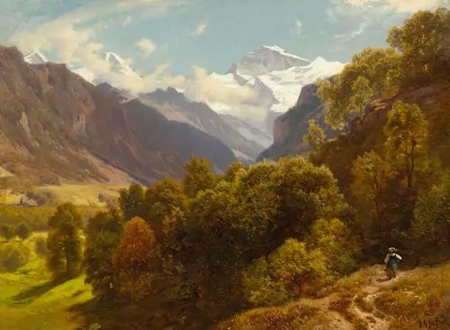 JOHANN GOTTFRIED STEFFAN — Eiger, Mönch und Jungfrau von Sulwald gesehen. — Koller Auktionen