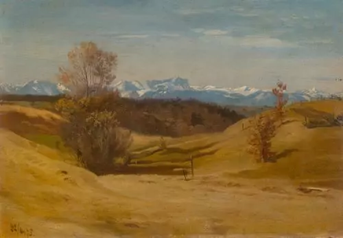 JOHANN GOTTFRIED STEFFAN — Early spring in the surroundings of Lake Starnberg. 1875. — Koller Auktionen