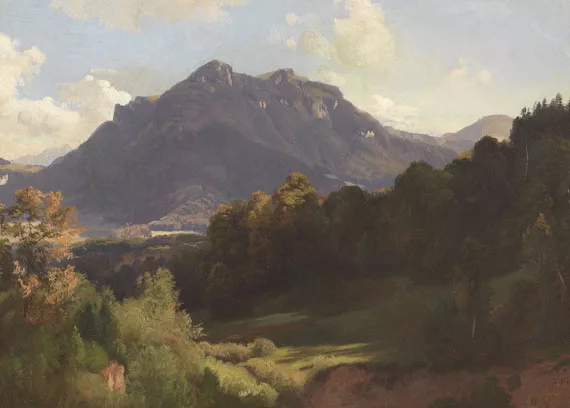 Johann Gottfried Steffan — Heuberg im Inntal im herbstlichen Sonnenlicht