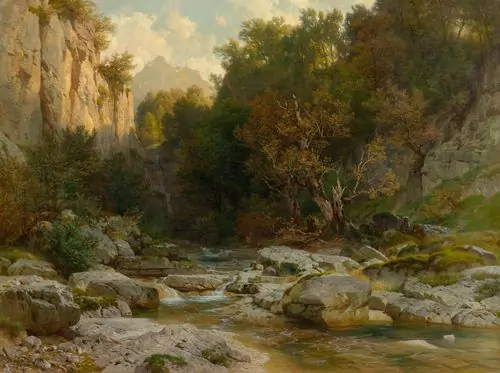 STEFFAN, JOHANN GOTTFRIED — Loneliness in the Mountains (motif from the St. Gallen Alps). 1883. — Koller Auktionen