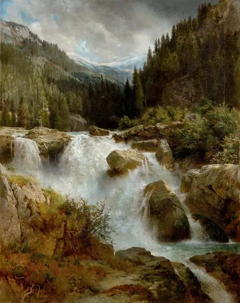 JOHANN GOTTFRIED STEFFAN — Gebirgslandschaft. 1871. — Koller Auktionen