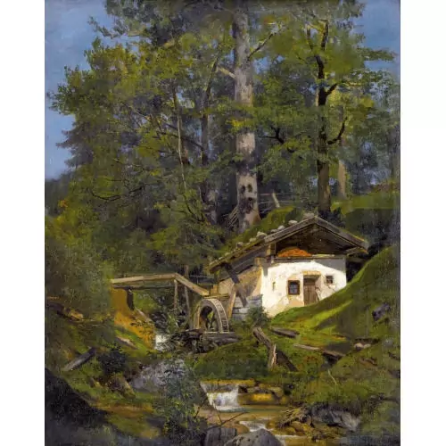 Landschaft mit alter Wassermühle