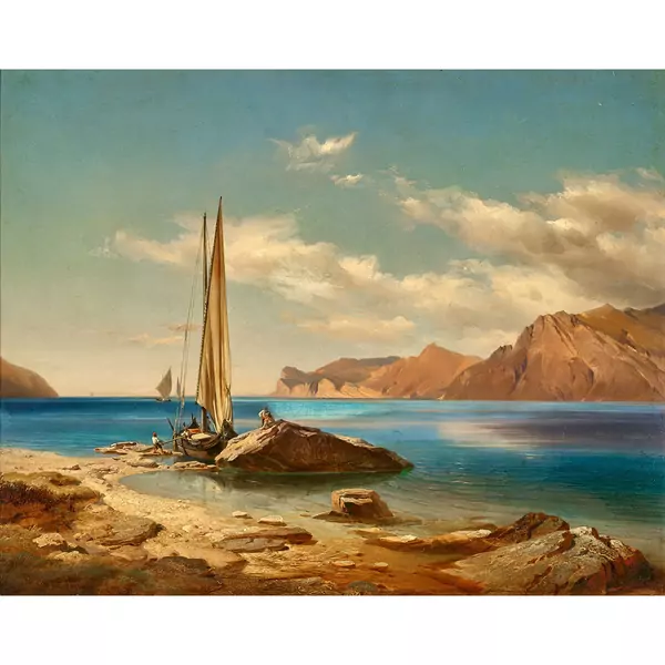 "Ufer am Garda-See in Oberitalien"