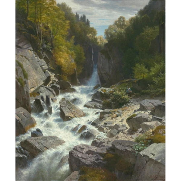 Johann Gottfried Steffan — SCHLUCHT AM LÖNTSCHBACH (BEI GLARUS), 1885 CHASM AT THE LÖNTSCHBACH (NEAR GLARUS), 1885