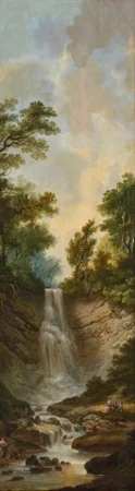 Ideale Landschaft mit Wasserfall