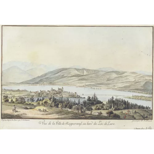 Johann Jakob Aschmann — "Vuë de la Ville de Rapperswyl, au bord du Lac de Zuric".