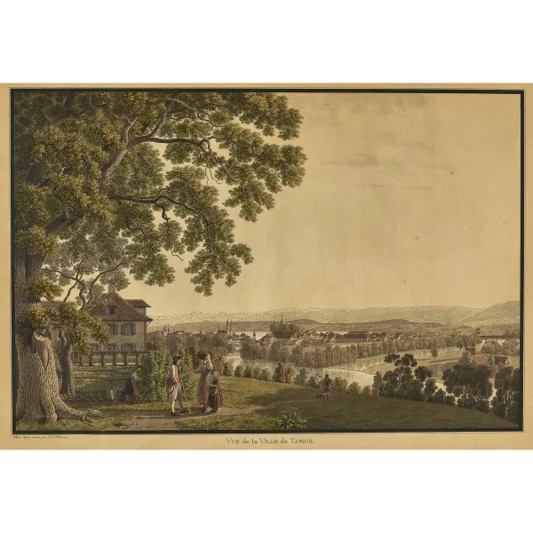 Johann Jakob Biedermann — "Vue de la Ville de Zurich".
