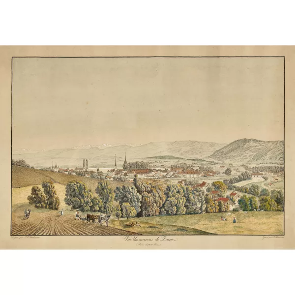 Johann Jakob Biedermann — "Vûe des environs de Zuric".