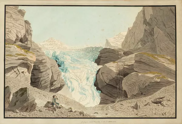 Le glacier nommé Rosenlaui à côté du Wetterhorn