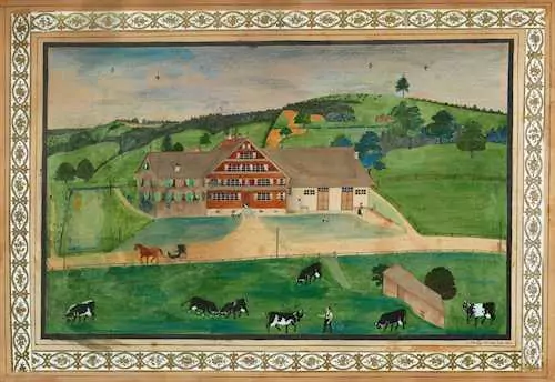 JOHANN JAKOB HEUSCHER — Appenzell farm. 1865. — Koller Auktionen