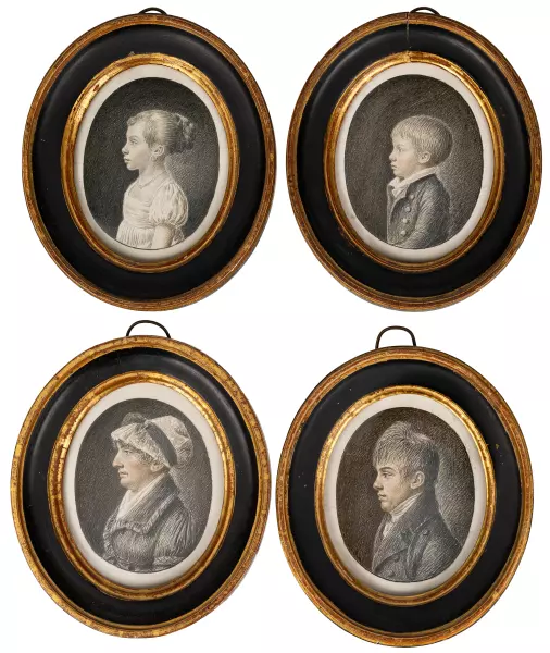 Vier Portraitminiaturen