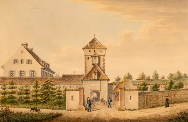 Das Steinentor der Stadt Basel. 1863
