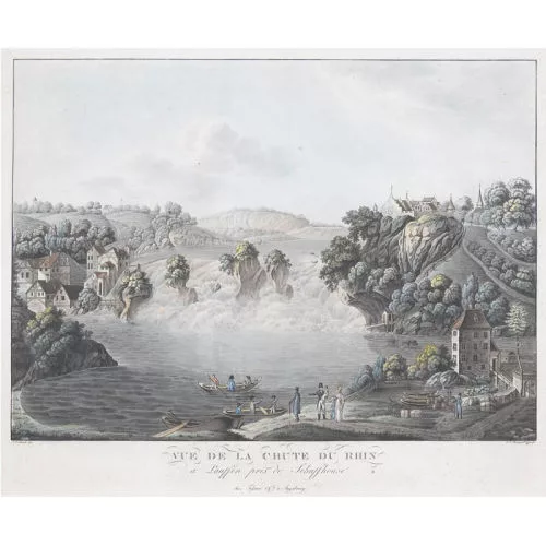 Johann Jakob Schalch — "Vue de la chute du Rhin à Lauffen près de Schaffhouse..."