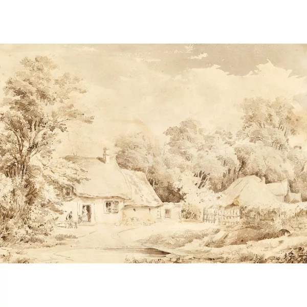 Johann Jakob Ulrich II. — Von Bäumen umstandenes Bauernhaus.