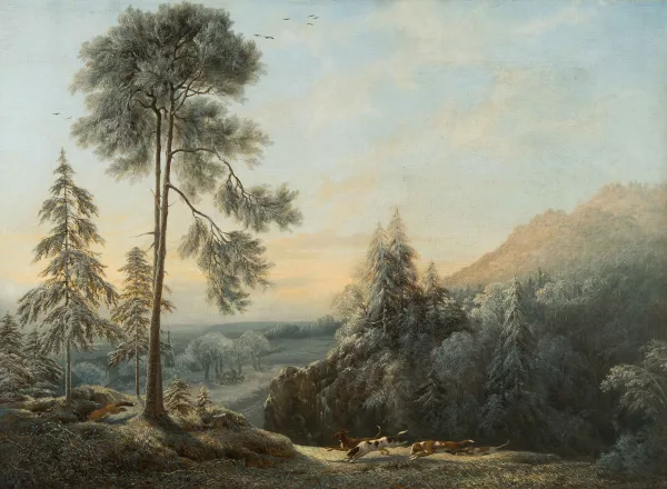 Johann Jakob Ulrich II. — Winterliche Fuchsjagd, 1846