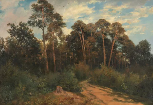 Johann Jakob Ulrich II. — Waldrand mit Weg (Irchel), Um 1850.