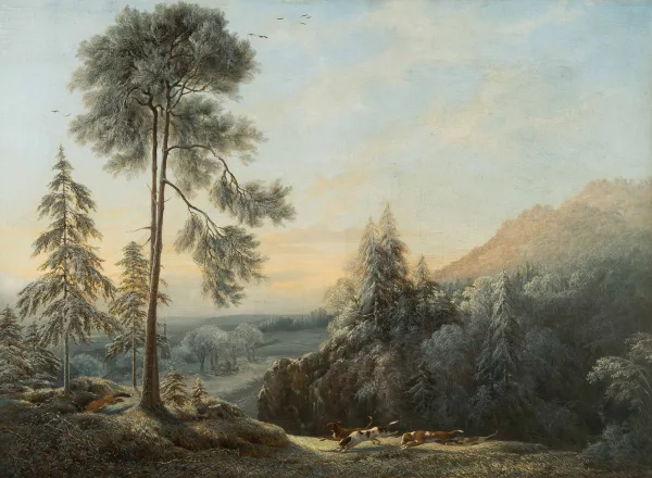 Johann Jakob Ulrich II. — Winterliche Fuchsjagd, 1846