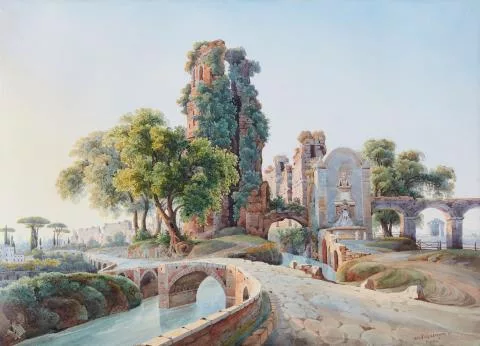 Johann Jakob Wolfensberger — Porta Furba mit Fontana di Clemente XII in Rom